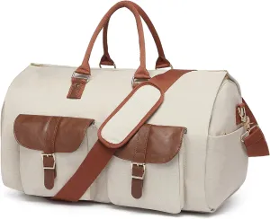 Convertible Garment Travel Bag,Overnight Bag Women Duffle Bag with Shoe Pouch 2 in 1 Hanging Cloting Suit Luggage
