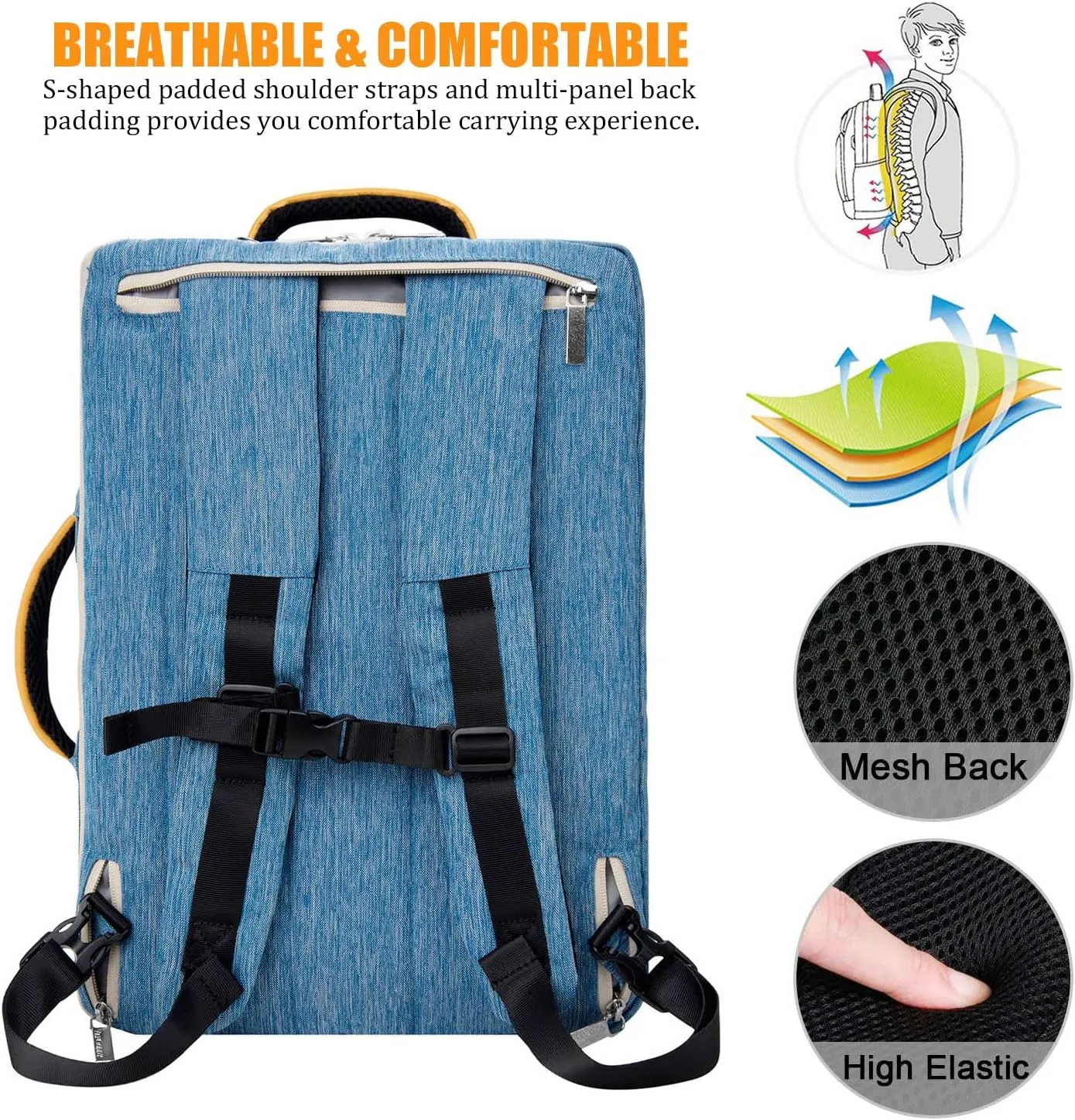 Convertible Laptop Messenger Shoulder Bag 13 14 15 15.6 16 17 17.3 Inch for Men Women