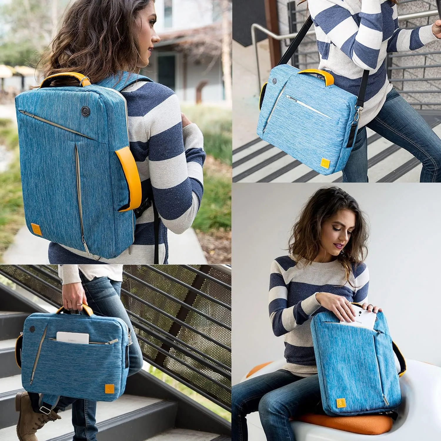 Convertible Laptop Messenger Shoulder Bag 13 14 15 15.6 16 17 17.3 Inch for Men Women