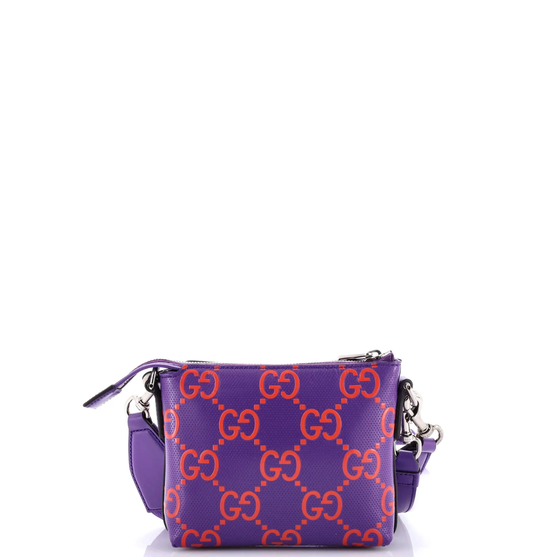 Convertible Messenger Bag GG Embossed Perforated Leather Small