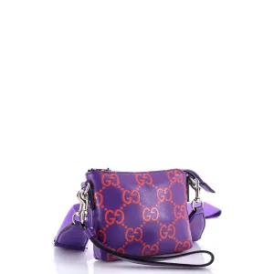 Convertible Messenger Bag GG Embossed Perforated Leather Small