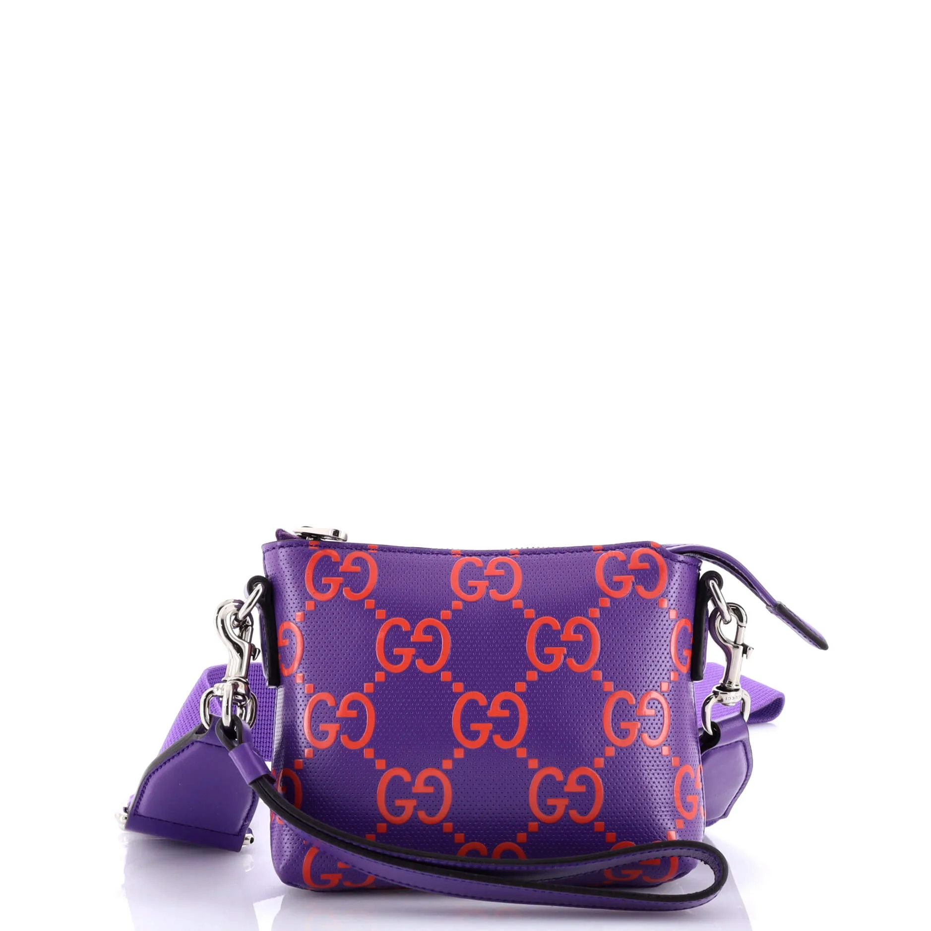Convertible Messenger Bag GG Embossed Perforated Leather Small