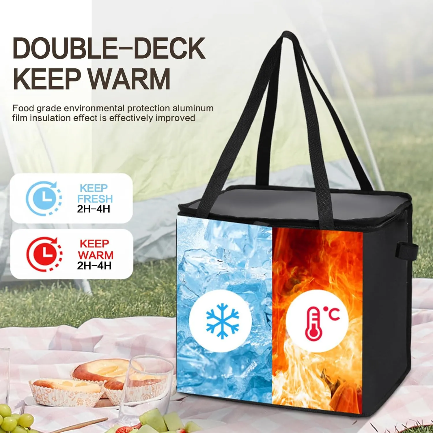 Cooler Bag Wheeled，Large Insulated Rolling Cooler Collapsible Leakproof Portable Hard Framed Ice Packs for Camping Picnic Beach Travel