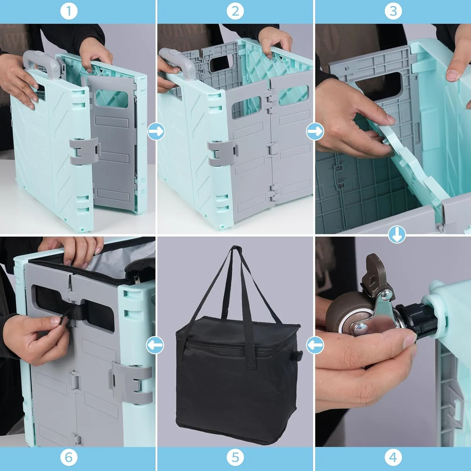 Cooler Bag Wheeled，Large Insulated Rolling Cooler Collapsible Leakproof Portable Hard Framed Ice Packs for Camping Picnic Beach Travel