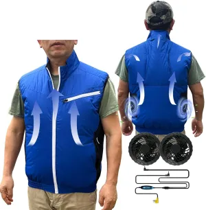 Cooling Vest for Men and Women with Air Conditioning Fans，Water-resistant Surface Lightweight Quick Dry with UV Protection