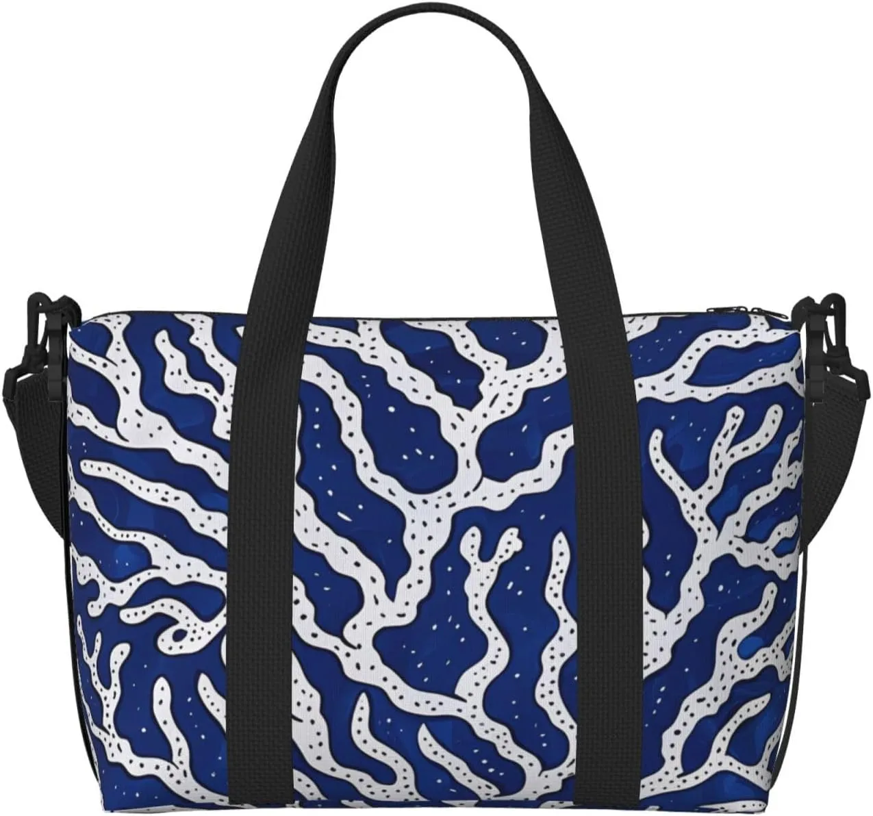 coral blue art print Travel Duffel Bag, Sports Tote Gym Bag, Swim Pool Bag Large Shoulder Tote Bag for Beach Weekender, 202-406-121