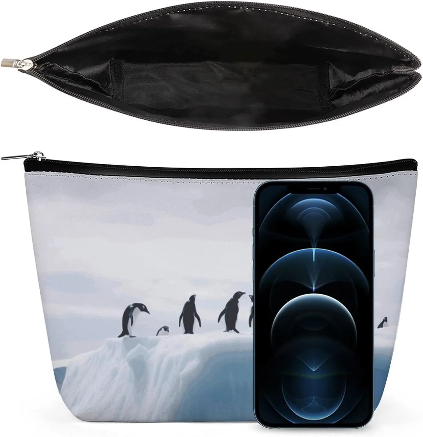 Cosmetic Bag Makeup Bags for Women Portable Makeup Bag Animals on The Iceberg Makeup Case Travel Toiletry Bag for Travel Accessories