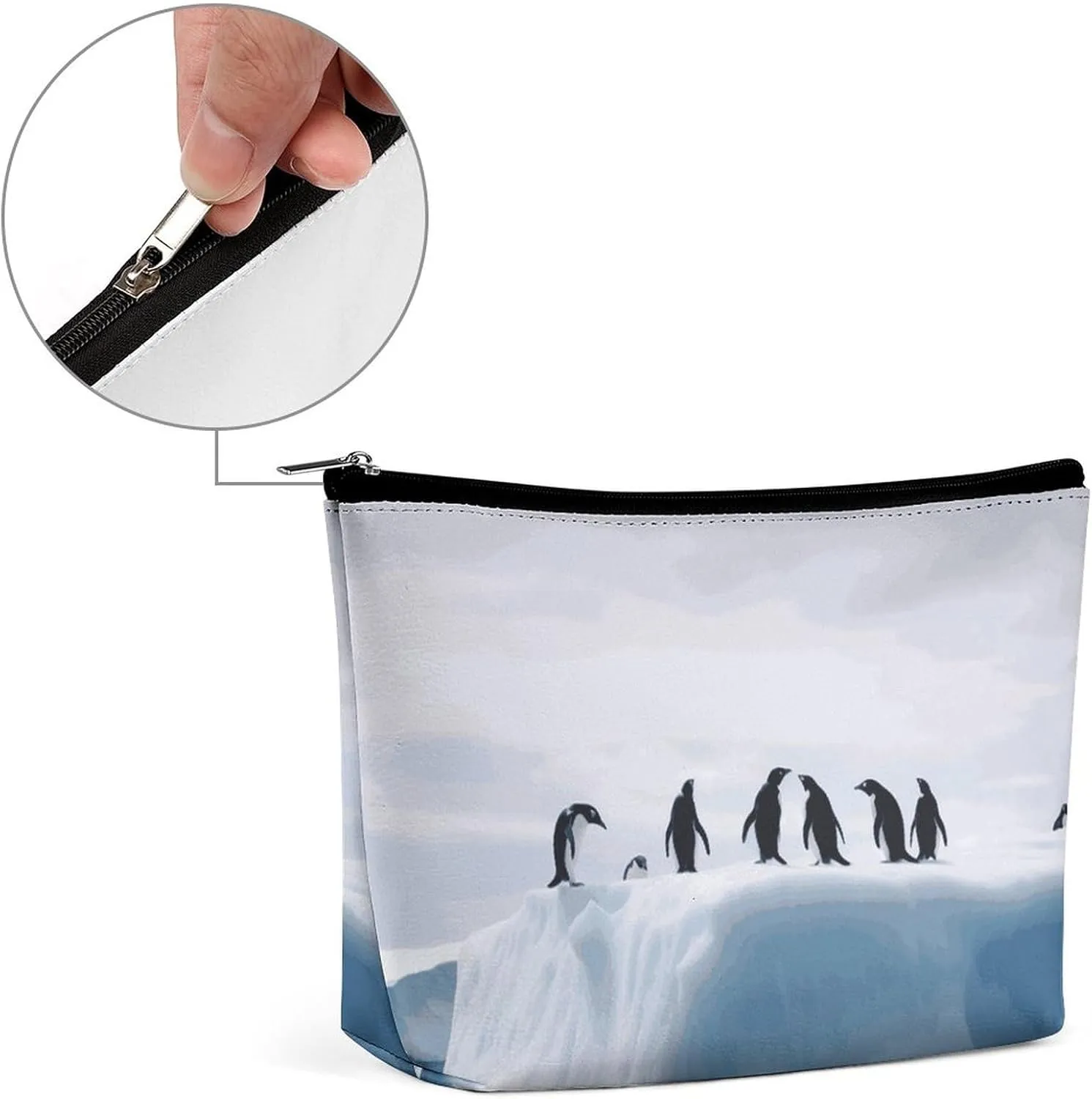 Cosmetic Bag Makeup Bags for Women Portable Makeup Bag Animals on The Iceberg Makeup Case Travel Toiletry Bag for Travel Accessories