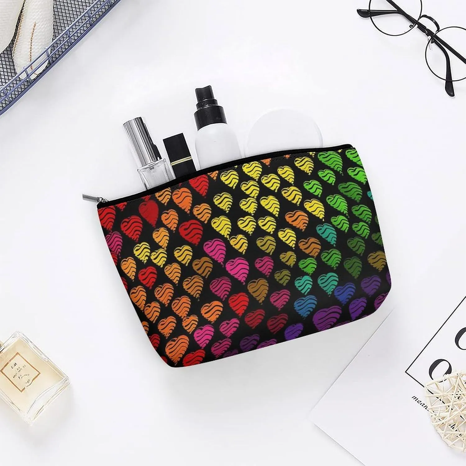 Cosmetic Bag Makeup Bags for Women Portable Makeup Bag Gay Pride Rainbow Makeup Case Travel Toiletry Bag for Travel Accessories