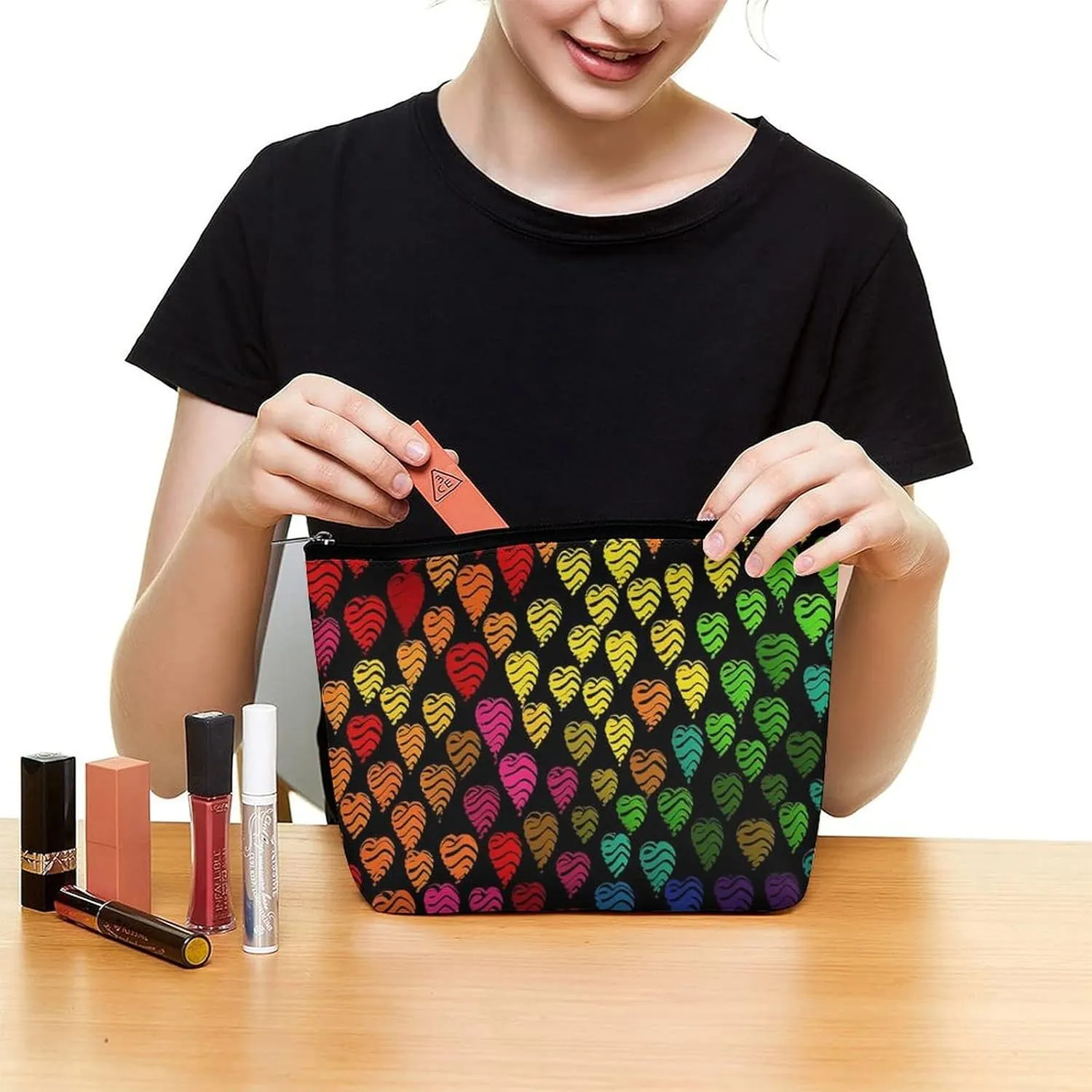 Cosmetic Bag Makeup Bags for Women Portable Makeup Bag Gay Pride Rainbow Makeup Case Travel Toiletry Bag for Travel Accessories
