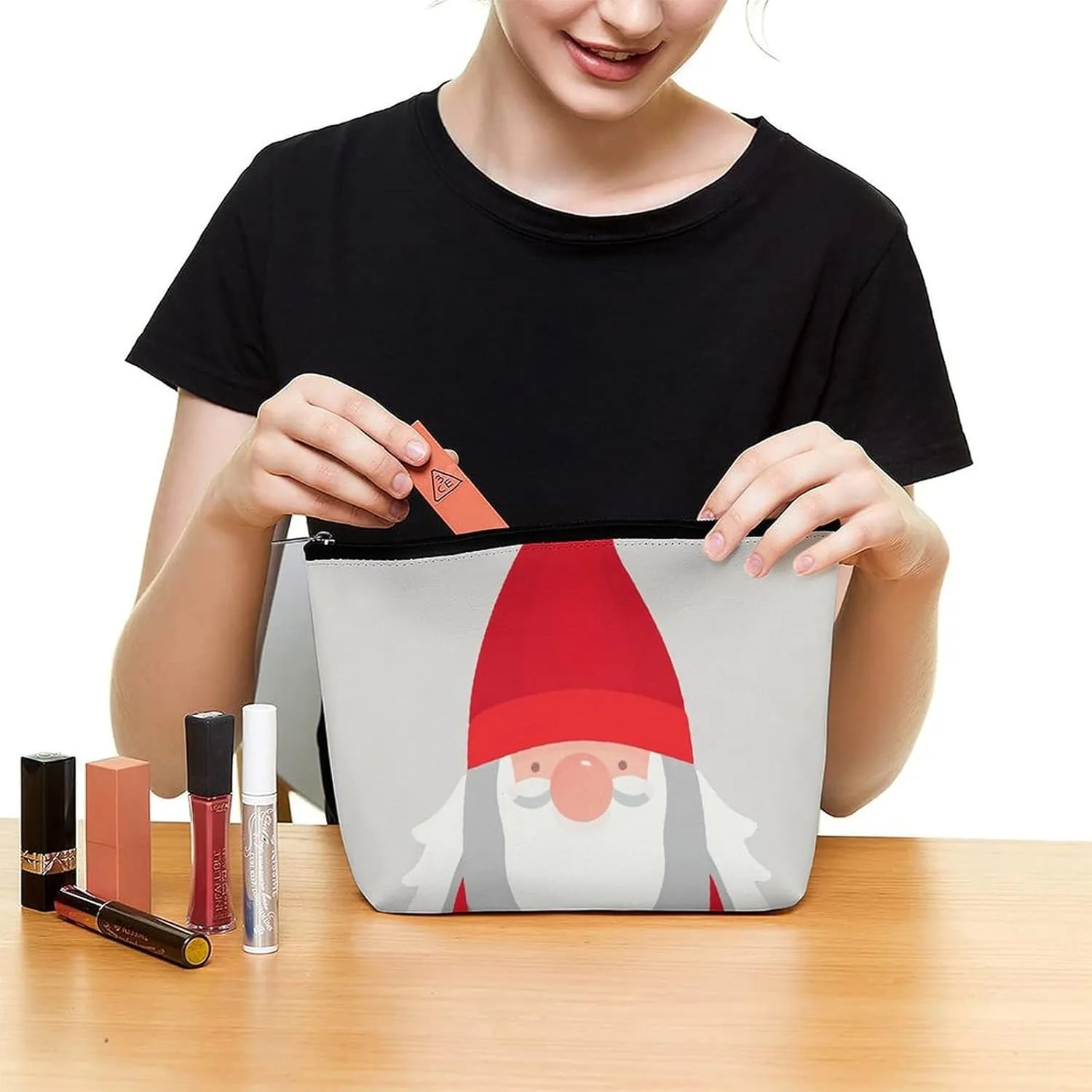 Cosmetic Bag Makeup Bags for Women Portable Makeup Bag Gnome Makeup Case Travel Toiletry Bag for Travel Accessories