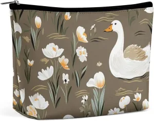 Cosmetic Bag Makeup Bags for Women Portable Makeup Bag Goose And Flowers Makeup Case Travel Toiletry Bag for Travel Accessories