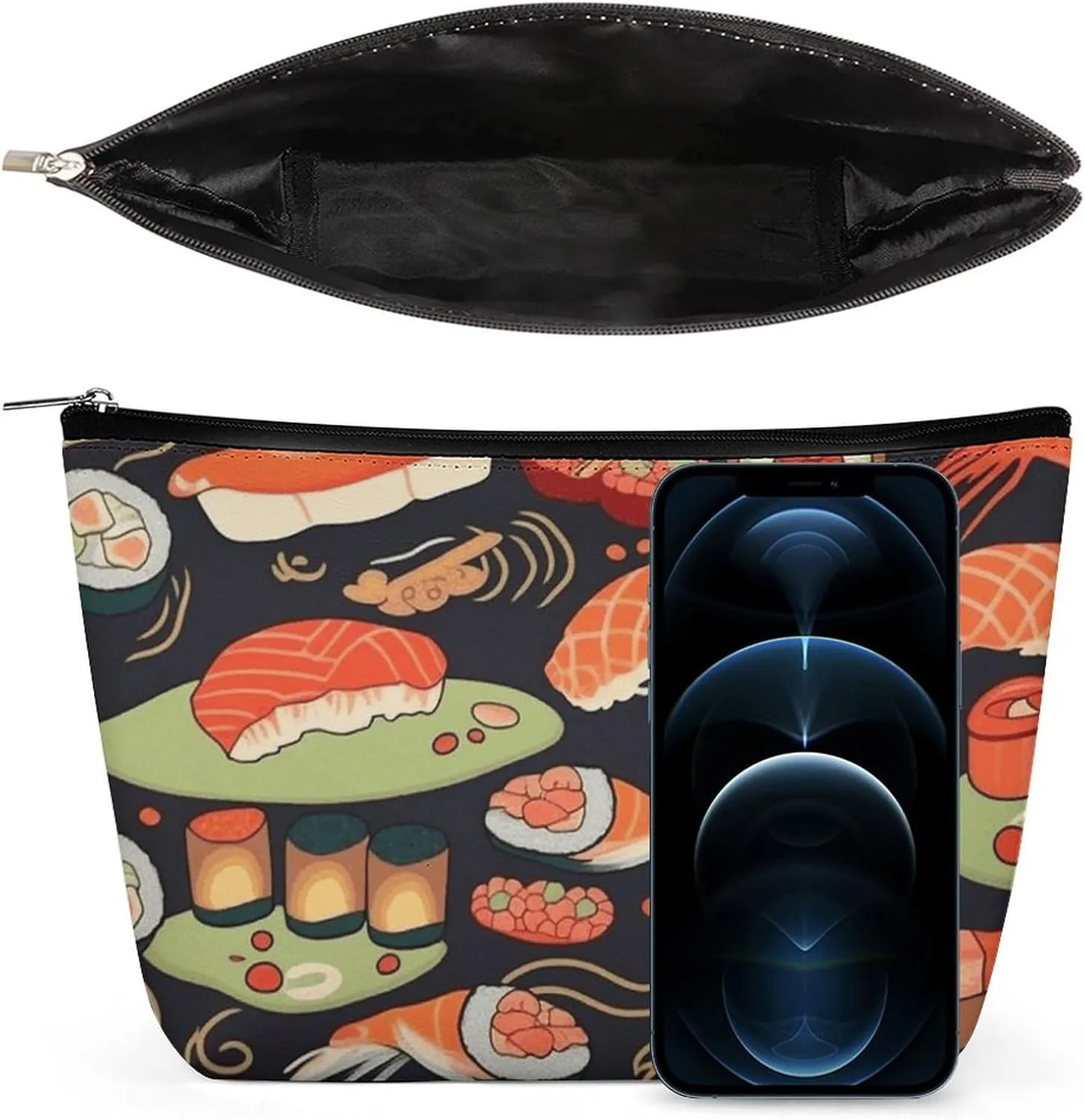 Cosmetic Bag Makeup Bags for Women Portable Makeup Bag Japanese Sushi Shrimp Makeup Case Travel Toiletry Bag for Travel Accessories