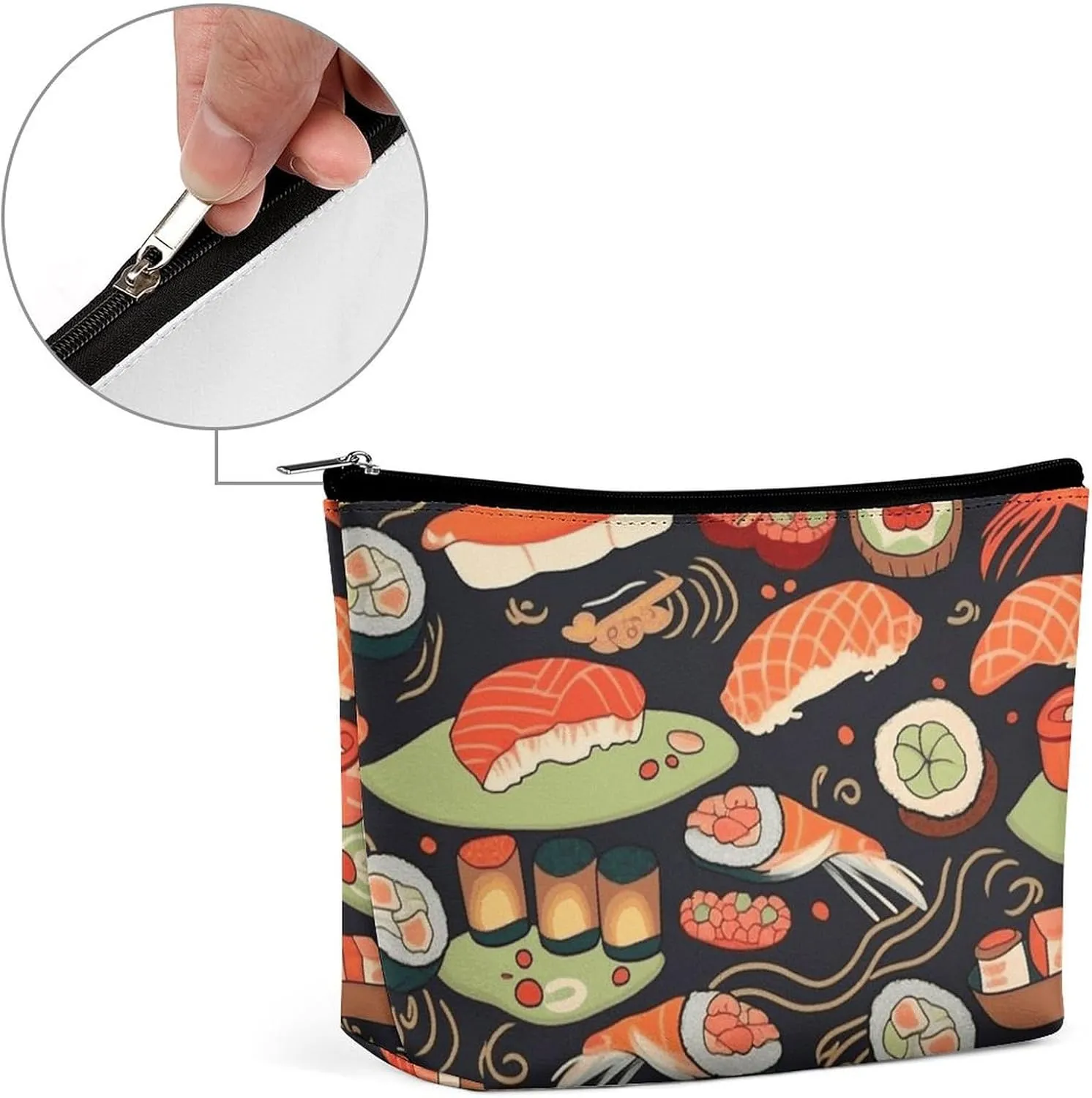 Cosmetic Bag Makeup Bags for Women Portable Makeup Bag Japanese Sushi Shrimp Makeup Case Travel Toiletry Bag for Travel Accessories