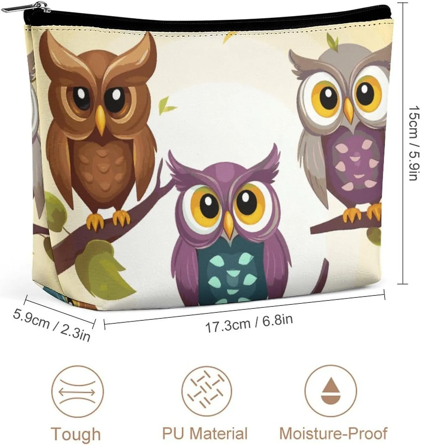Cosmetic Bag Makeup Bags for Women Portable Makeup Bag Owls Birds Makeup Case Travel Toiletry Bag for Travel Accessories