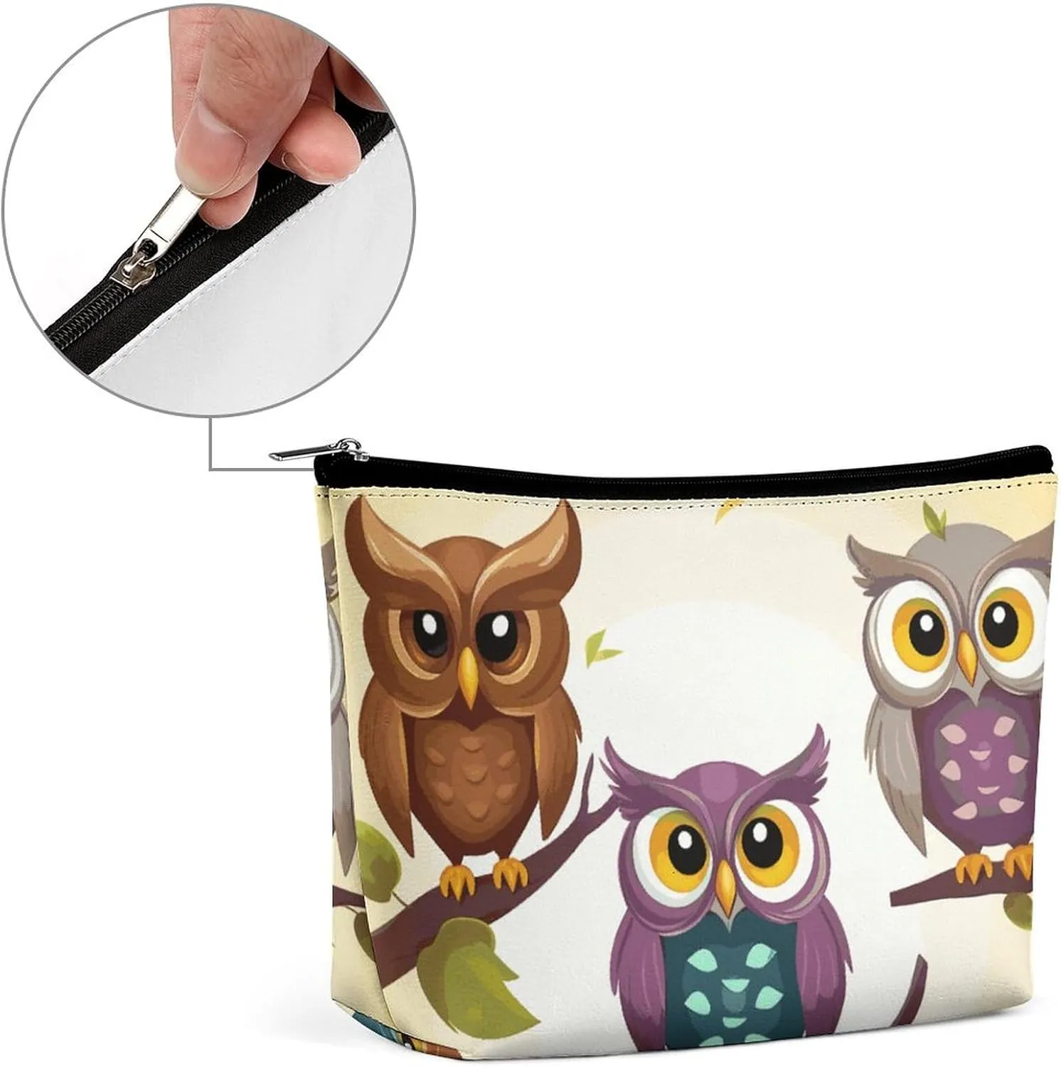 Cosmetic Bag Makeup Bags for Women Portable Makeup Bag Owls Birds Makeup Case Travel Toiletry Bag for Travel Accessories