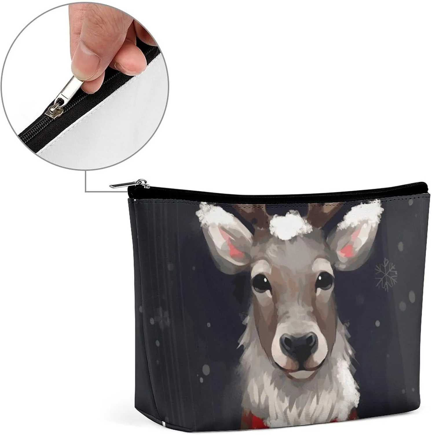 Cosmetic Bag Makeup Bags for Women Portable Makeup Bag Reindeer Makeup Case Travel Toiletry Bag for Travel Accessories