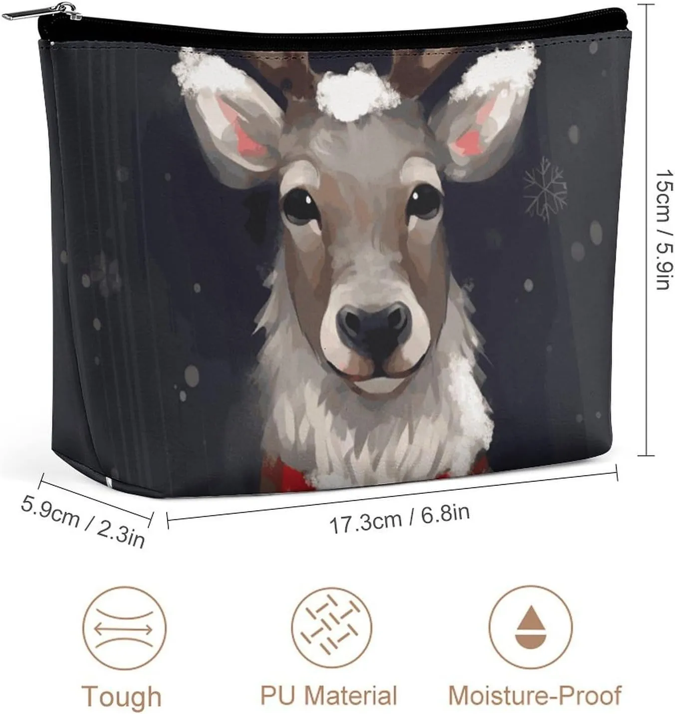 Cosmetic Bag Makeup Bags for Women Portable Makeup Bag Reindeer Makeup Case Travel Toiletry Bag for Travel Accessories