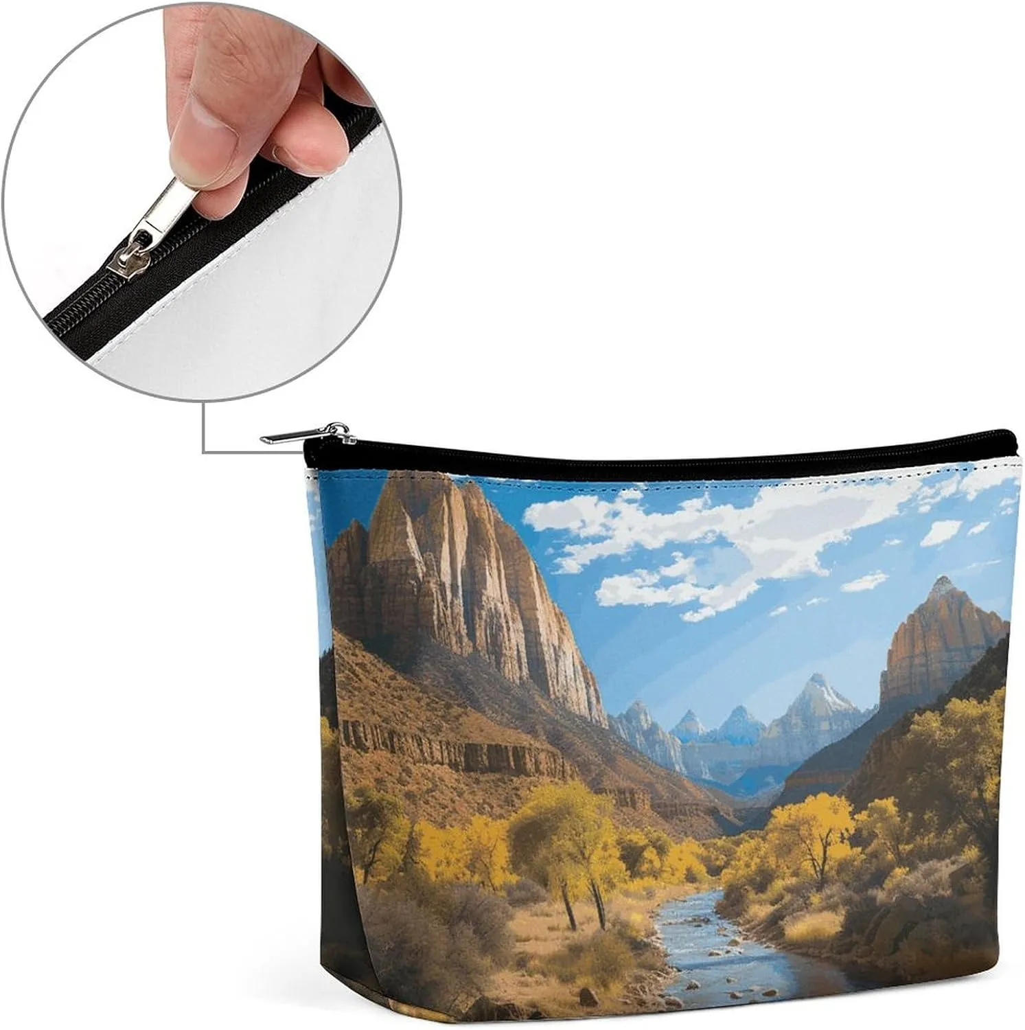Cosmetic Bag Makeup Bags for Women Portable Makeup Bag Zion National Park Makeup Case Travel Toiletry Bag for Travel Accessories