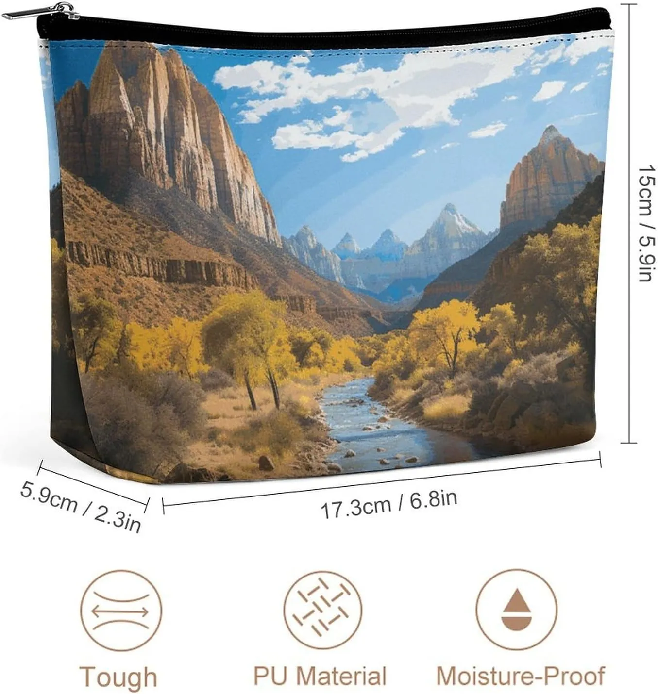 Cosmetic Bag Makeup Bags for Women Portable Makeup Bag Zion National Park Makeup Case Travel Toiletry Bag for Travel Accessories
