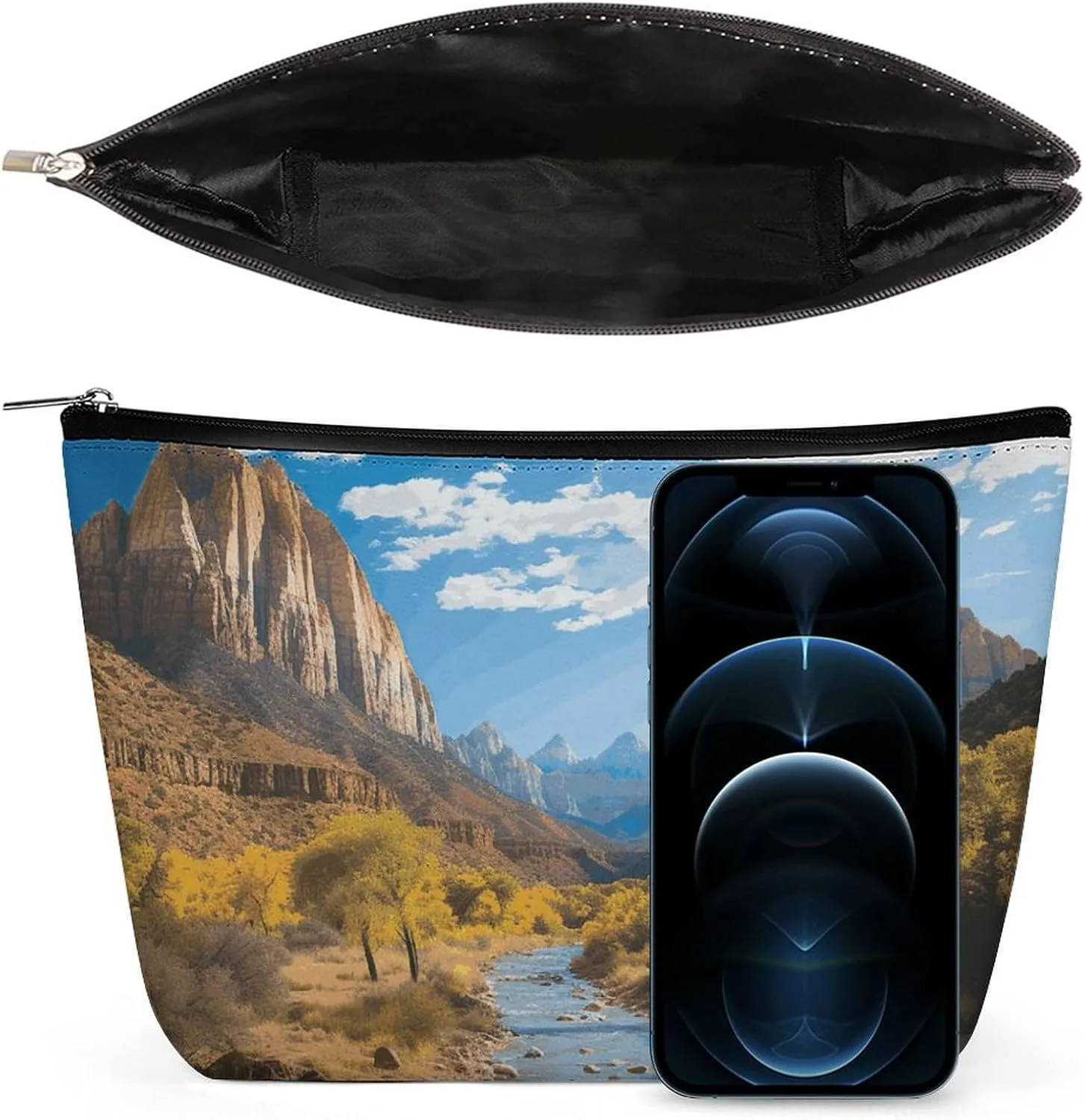 Cosmetic Bag Makeup Bags for Women Portable Makeup Bag Zion National Park Makeup Case Travel Toiletry Bag for Travel Accessories