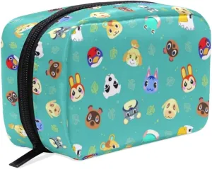 Cosmetic Bag Portable and Suitable for Travel Animal Crossing Pattern Makeup bag with Zipper Pencil Bag Pouch Wallet