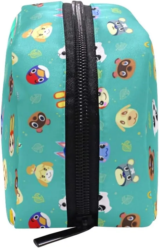 Cosmetic Bag Portable and Suitable for Travel Animal Crossing Pattern Makeup bag with Zipper Pencil Bag Pouch Wallet