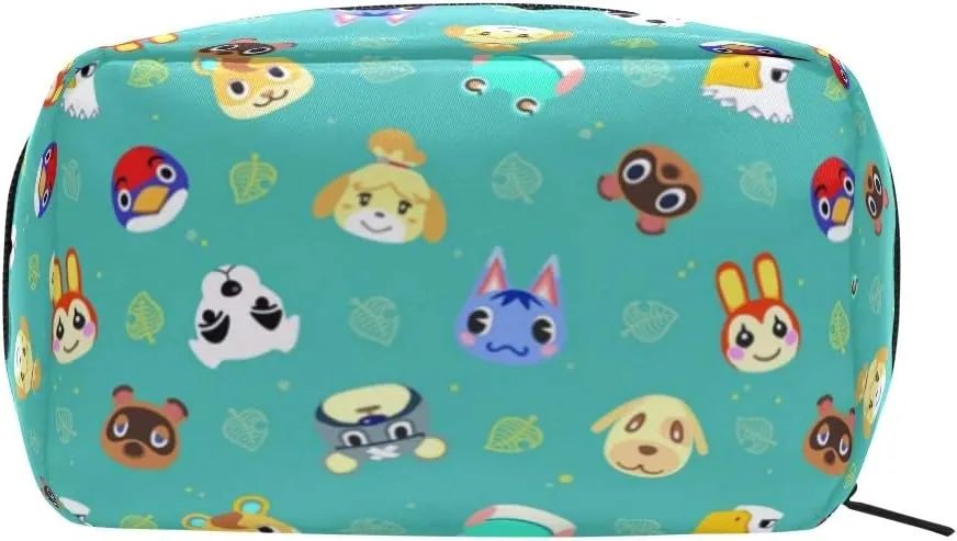 Cosmetic Bag Portable and Suitable for Travel Animal Crossing Pattern Makeup bag with Zipper Pencil Bag Pouch Wallet
