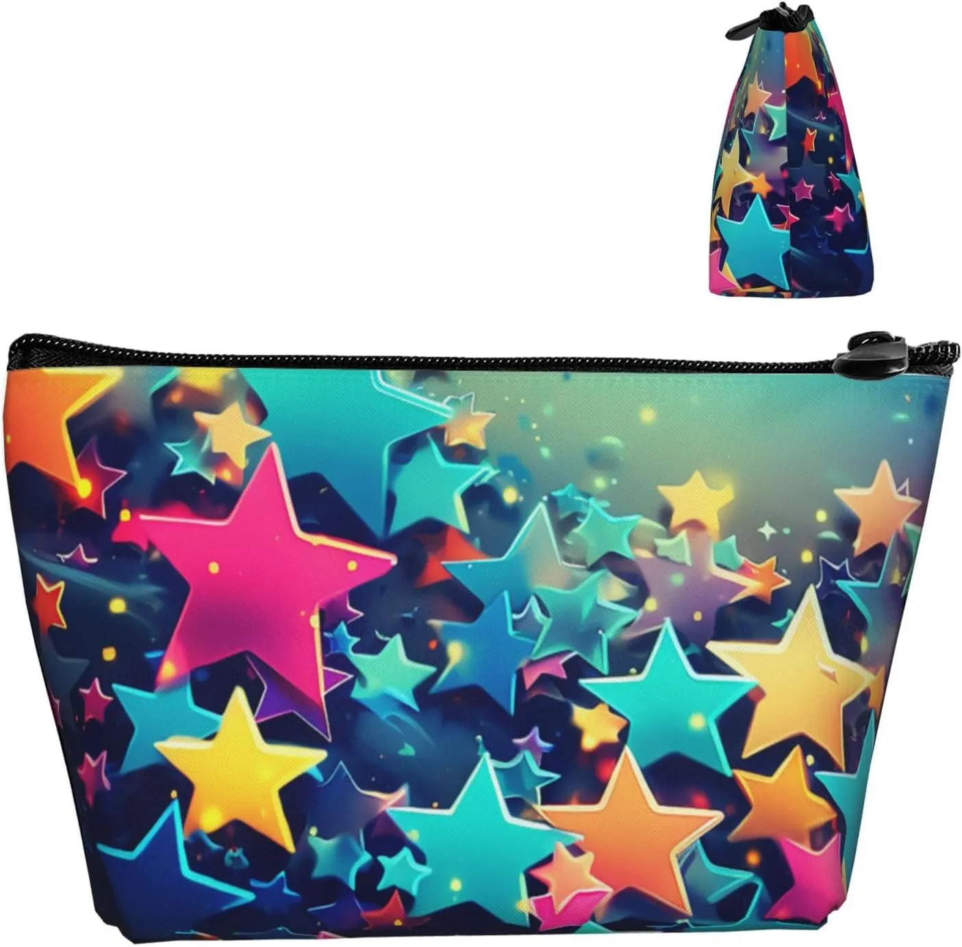 Cosmetic Bag Portable Makeup Bag Many Stars Toiletry Bag Large Capacity Zipper Pouch Waterproof Toiletry Pouch Makeup Organizer Case for Women Men