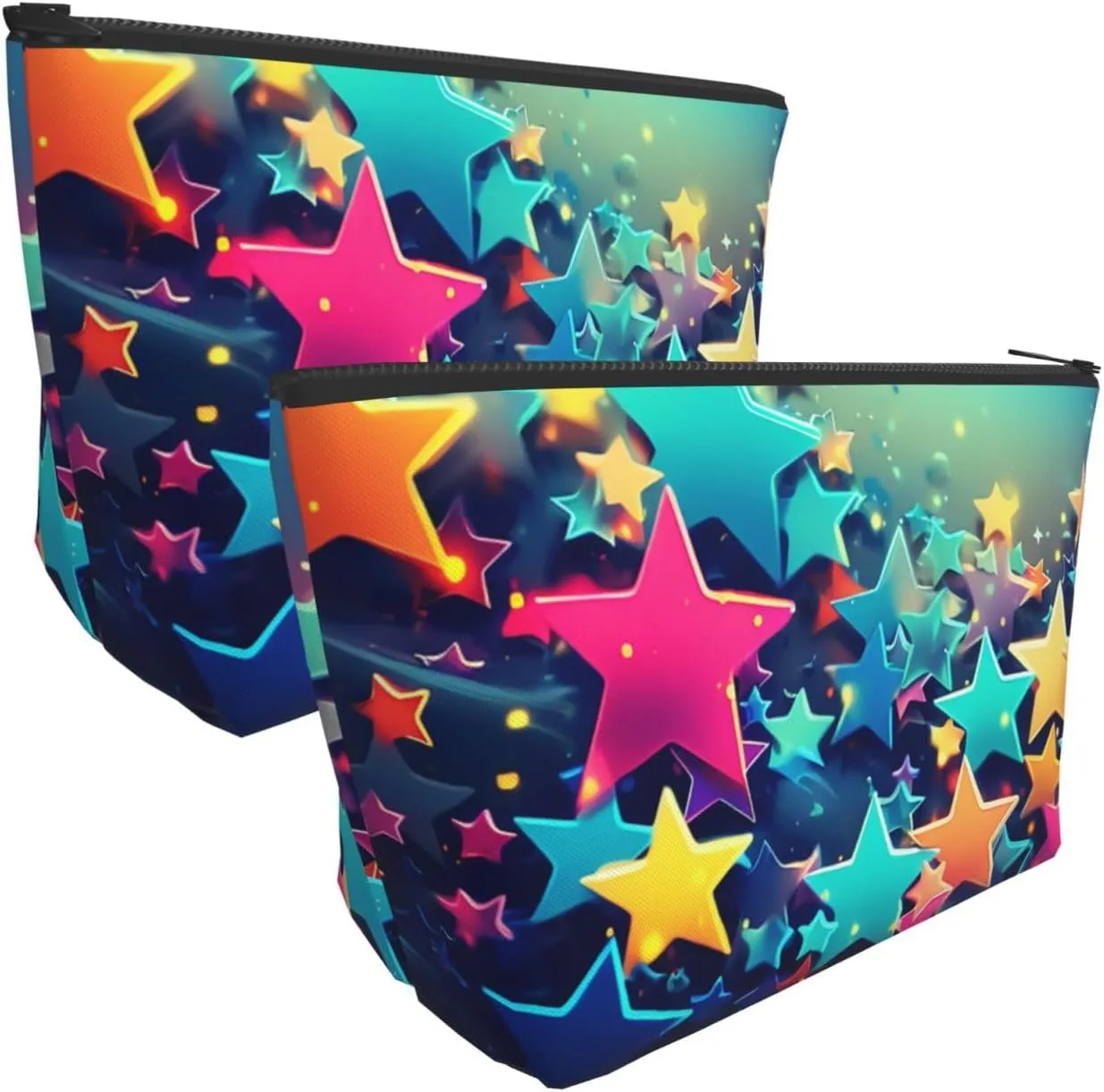 Cosmetic Bag Portable Makeup Bag Many Stars Toiletry Bag Large Capacity Zipper Pouch Waterproof Toiletry Pouch Makeup Organizer Case for Women Men