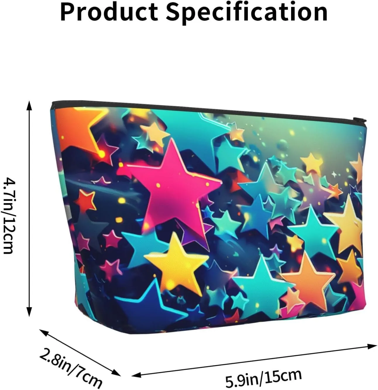 Cosmetic Bag Portable Makeup Bag Many Stars Toiletry Bag Large Capacity Zipper Pouch Waterproof Toiletry Pouch Makeup Organizer Case for Women Men