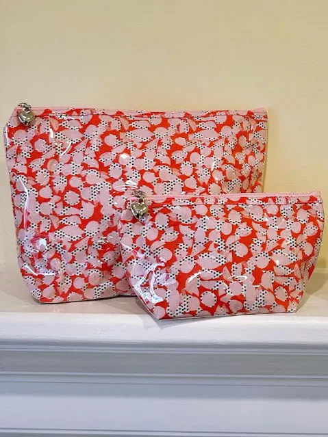 Cosmetic Bag (Small), Pebble Polka Dot