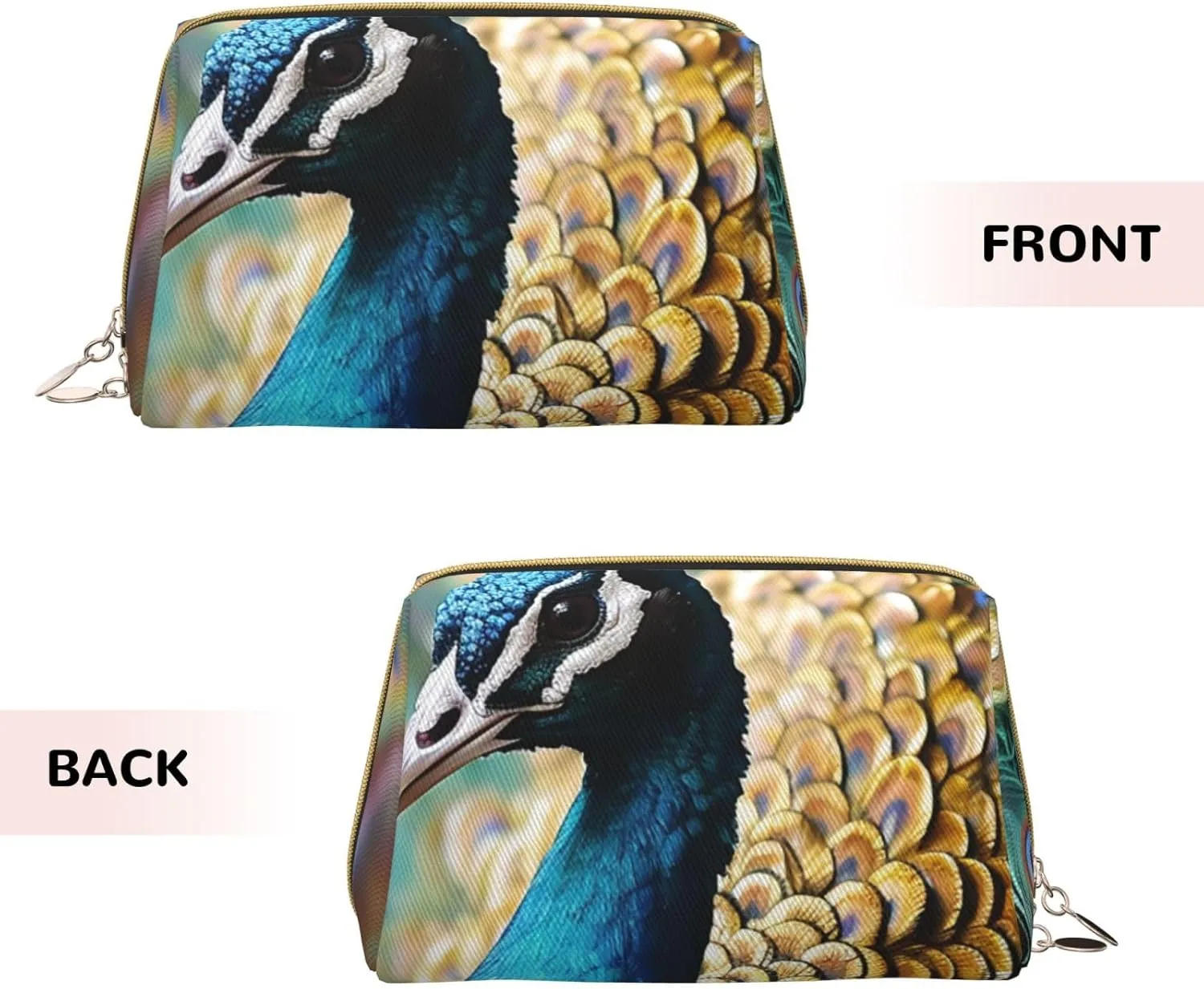 Cosmetic bag Travel Makeup Bag Waterproof Toiletry Pouch Portable Wide open Pouch Beautiful peacock Makeup Organizer Case Large Capacity Zipper Pouch Toiletry bag for women
