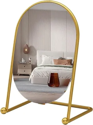 Cosmetic Mirror Desktop Vertical Makeup Mirror Home Bedroom Dressing Table Girls Beauty Mirror Bathroom Simple Makeup Mirror Make Up Mirrors (Color : Small) (Small)