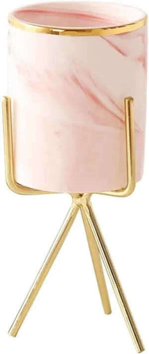 Cosmetic Organizer Dressing Table Storage Rack Desktop Cosmetic Organizer Comb Eyebrow Pencil Powder Brush Placement Storage Bucket Cosmetic Storage Case(Pink)