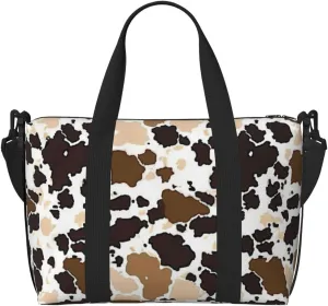 cow cowhide print Travel Duffel Bag, Sports Tote Gym Bag, Swim Pool Bag Large Shoulder Tote Bag for Beach Weekender, 202-406-121