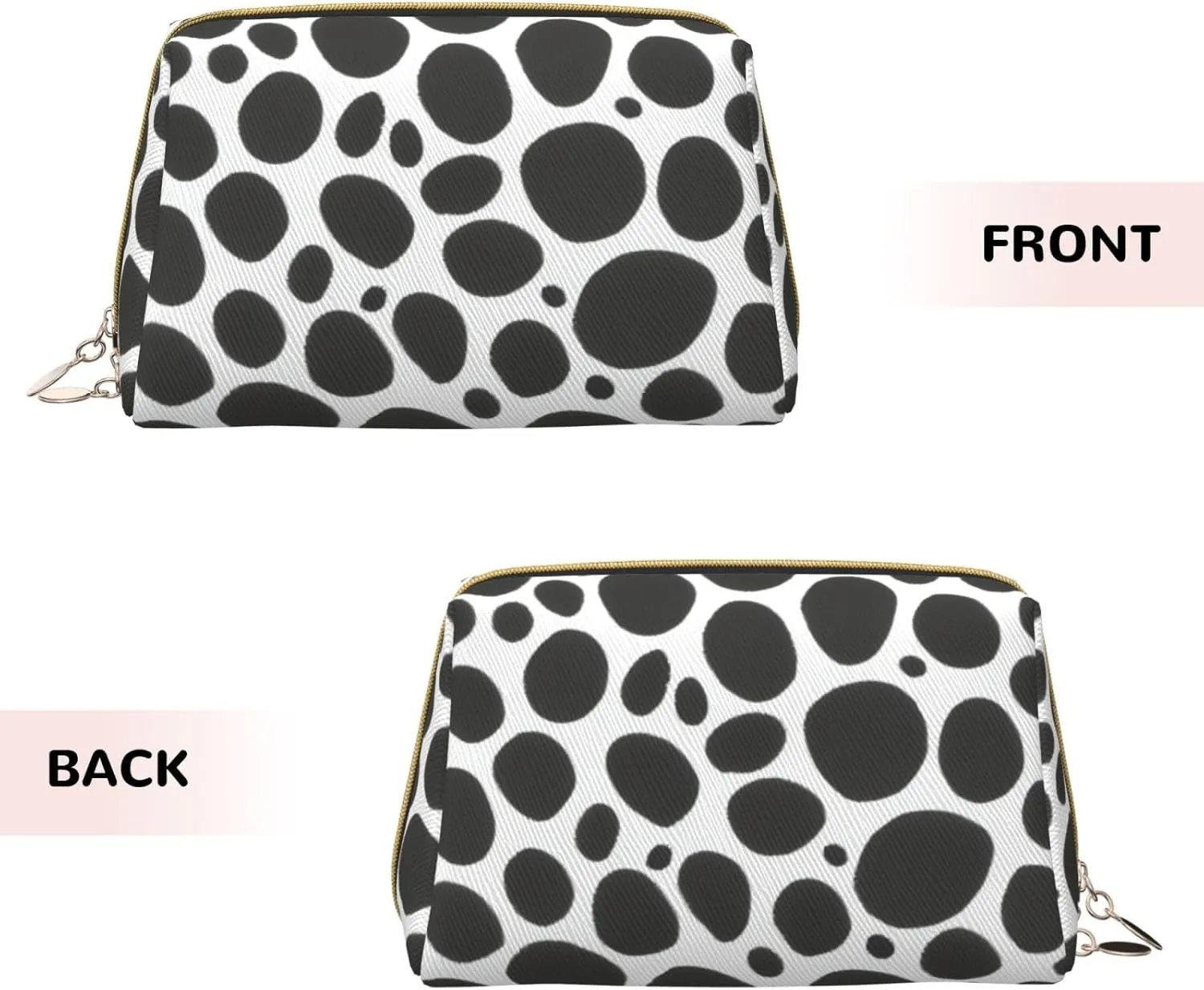 Cow Print Toiletry Pouch, Travel-Friendly Makeup Organizer For Makeup Brushes, Lipsticks