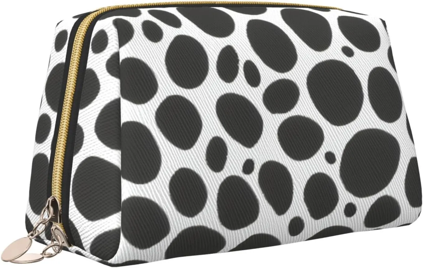 Cow Print Toiletry Pouch, Travel-Friendly Makeup Organizer For Makeup Brushes, Lipsticks