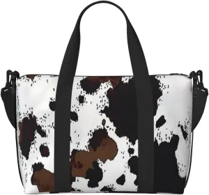 cow print Travel Duffel Bag, Sports Tote Gym Bag, Swim Pool Bag Large Shoulder Tote Bag for Beach Weekender, 202-406-121