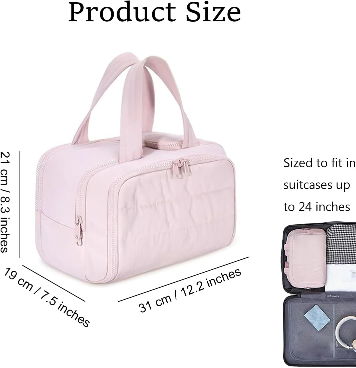 Cureaway Travel Bag Cureaway Travel Cosmetic Bag Multicolor Large Capacity Wide-Open Cosmetic Bags Portable Toiletry Bag Waterproof Hanging Organizer Wash Pouch Open Flat for Women Men (Blue)