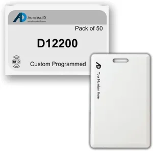 Custom Same Day 26 Bit Clamshell Cards Compatible with D12200 125 kHz Proximity Readers (50 Pack) | Replaces HID 1326 ProxCard II - Choose Your Facility and Range
