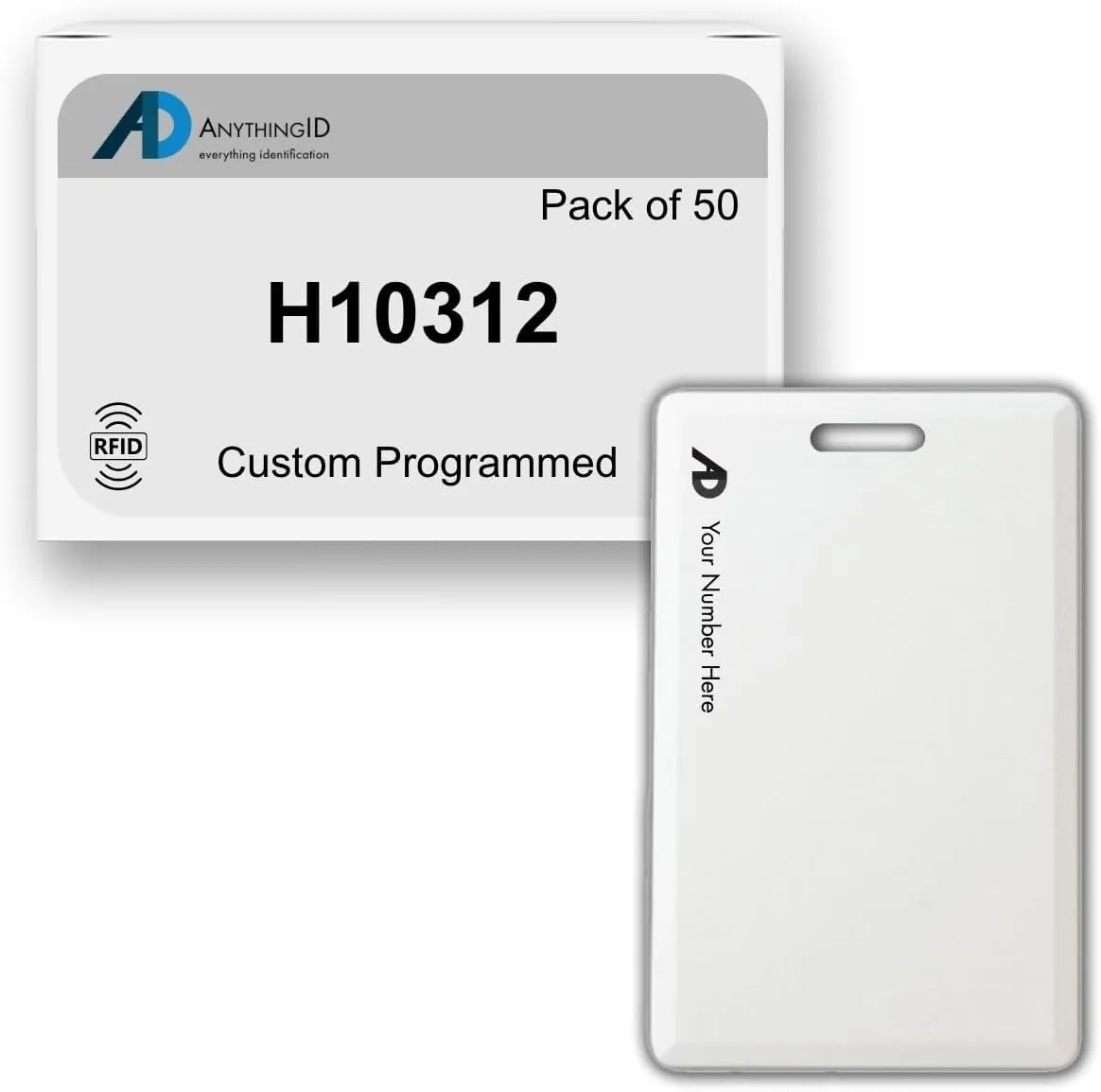 Custom Same Day 26 Bit Clamshell Cards Compatible with H10312 125 kHz Proximity Readers (50 Pack) | Replaces HID 1326 ProxCard II - Choose Your Range