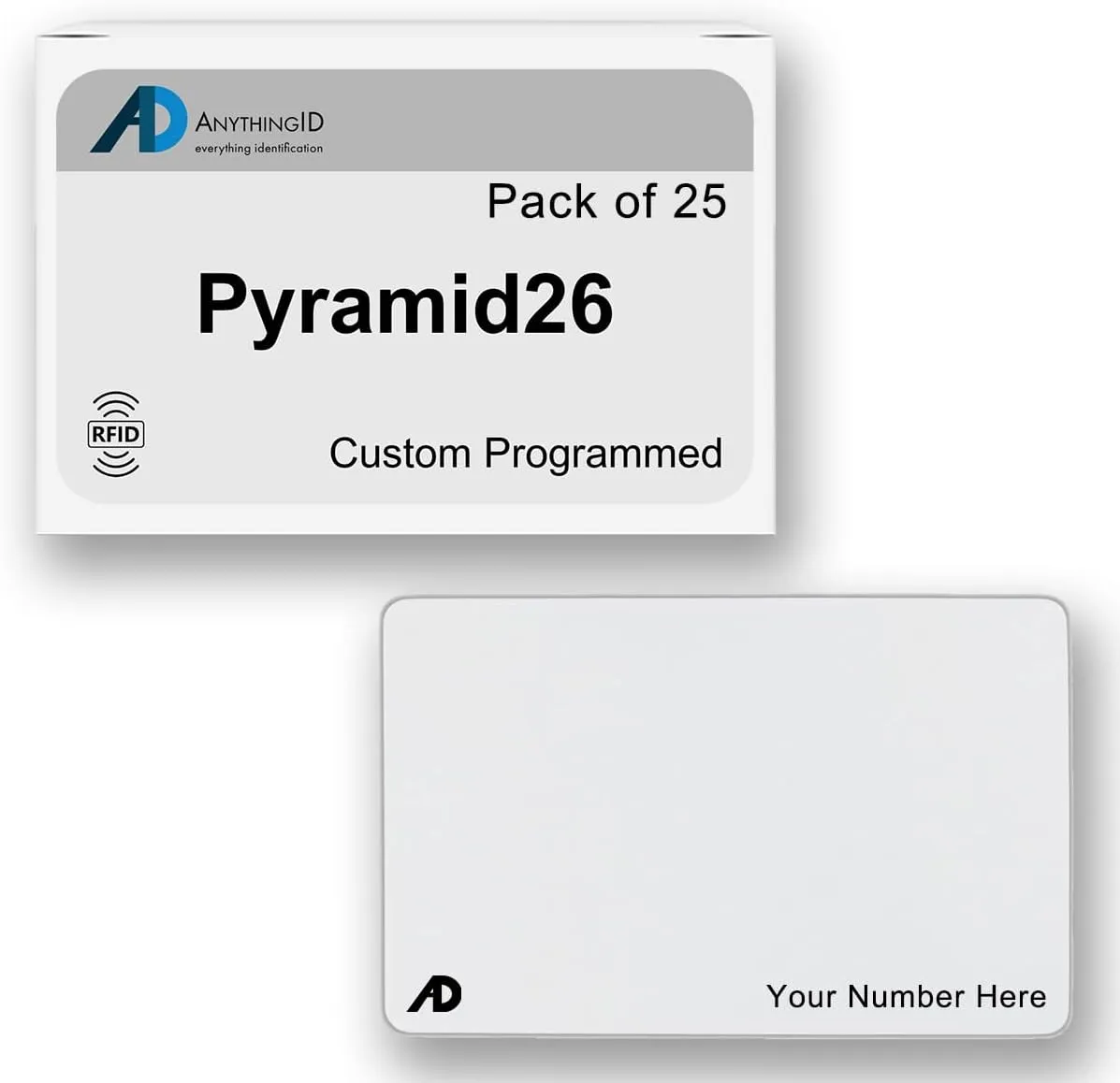 Custom Same Day 26 Bit Printable PVC Prox Cards Compatible with Farpointe Pyramid26 125 kHz Proximity Readers (25 Pack) | Replaces HID 1386 ISOProx II - Choose Your Facility and Range