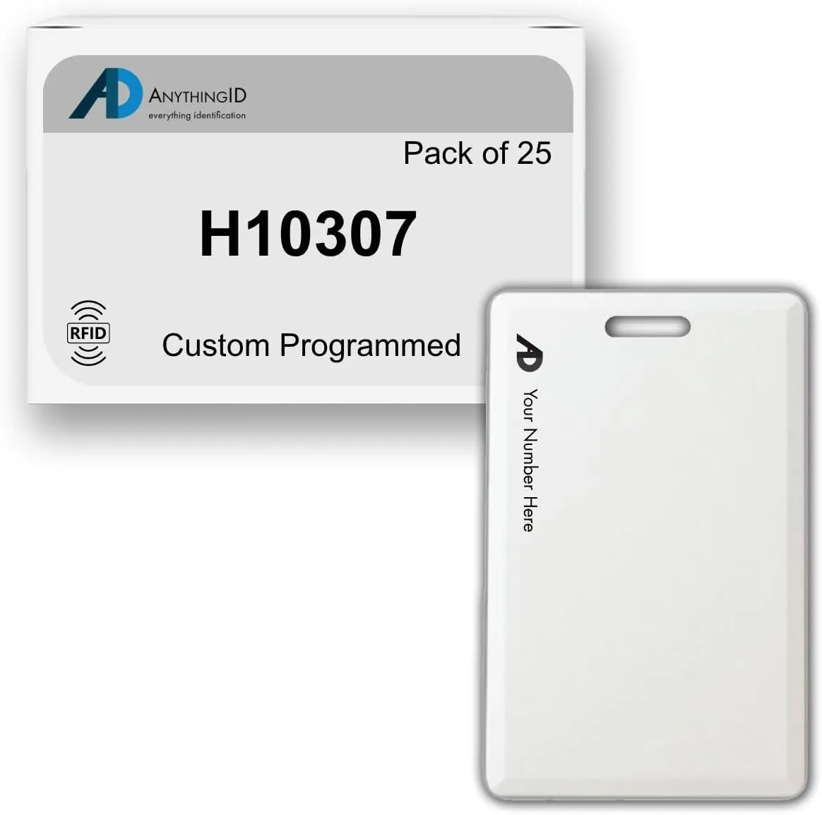 Custom Same Day 27 Bit Clamshell Cards Compatible with H10307 125 kHz Proximity Readers (25 Pack) | Replaces HID 1326 ProxCard II - Choose Your Facility and Range