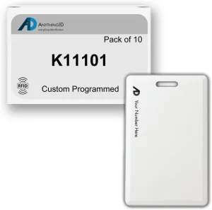 Custom Same Day 32 Bit Clamshell Cards Compatible with K11101 125 kHz Proximity Readers (10 Pack) | Replaces HID 1326 ProxCard II - Choose Your Facility and Range