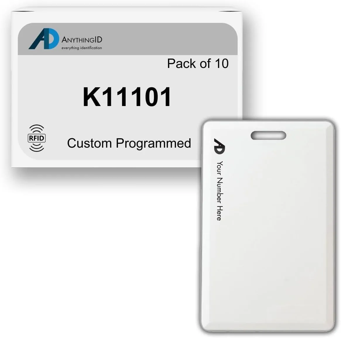 Custom Same Day 32 Bit Clamshell Cards Compatible with K11101 125 kHz Proximity Readers (10 Pack) | Replaces HID 1326 ProxCard II - Choose Your Facility and Range