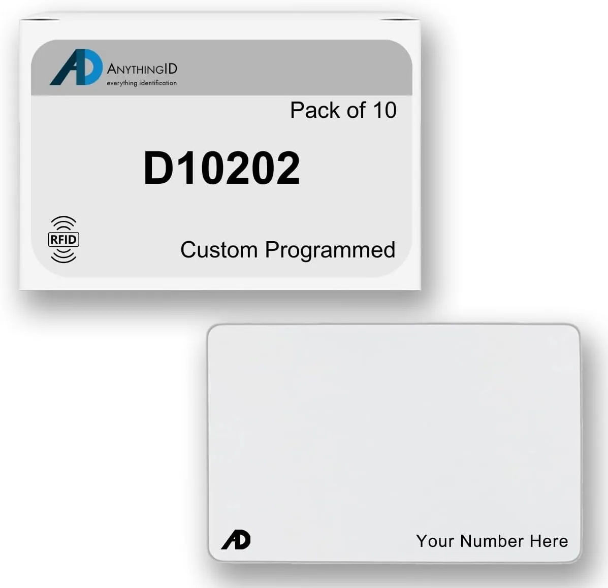 Custom Same Day 33 Bit Printable PVC Prox Cards Compatible with D10202 DSX 125 kHz Proximity Readers (10 Pack) | Replaces HID 1386 ISOProx II - Choose Your Facility and Range