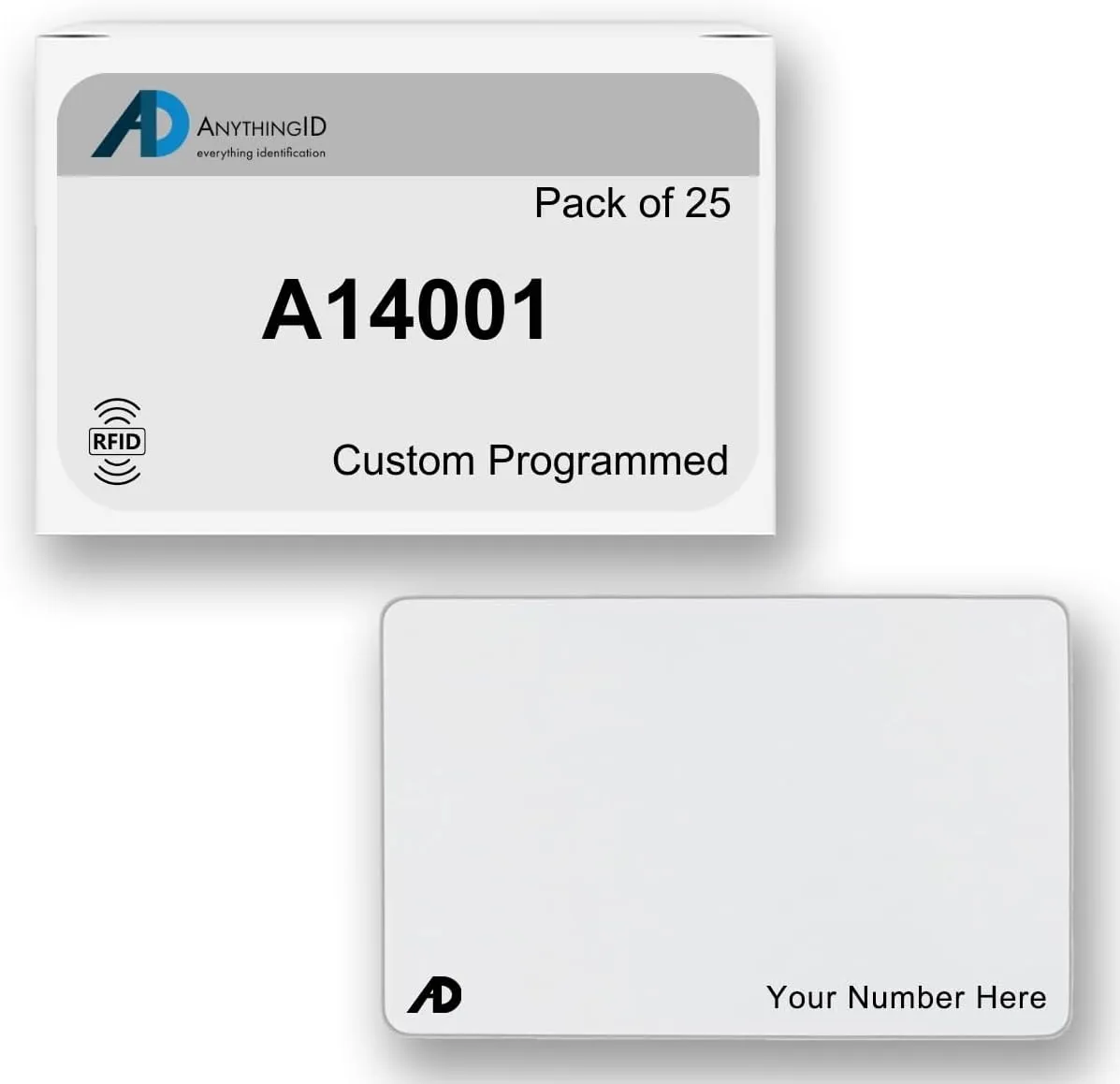 Custom Same Day 34 Bit Printable PVC Prox Cards Compatible with A14001 125 kHz Proximity Readers (25 Pack) | Replaces HID 1386 ISOProx II - Choose Your Facility and Range
