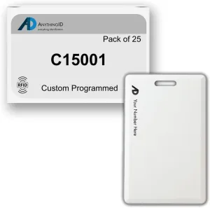 Custom Same Day 36 Bit Clamshell Cards Compatible with C15001 125 kHz Proximity Readers (25 Pack) | Replaces HID 1326 ProxCard II - Choose Your Facility and Range