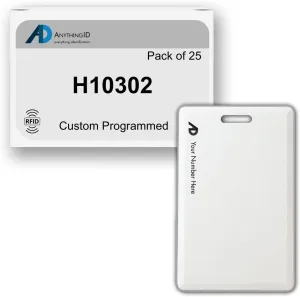 Custom Same Day 37 Bit Clamshell Cards Compatible with H10302 125 kHz Proximity Readers | Replaces HID 1326 ProxCard II - Choose Your Facility and Range (25)
